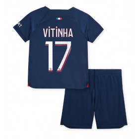Paris Saint-Germain Vitinha Ferreira #17 Hemmakläder Barn 2023-24 Kortärmad (+ Korta byxor)